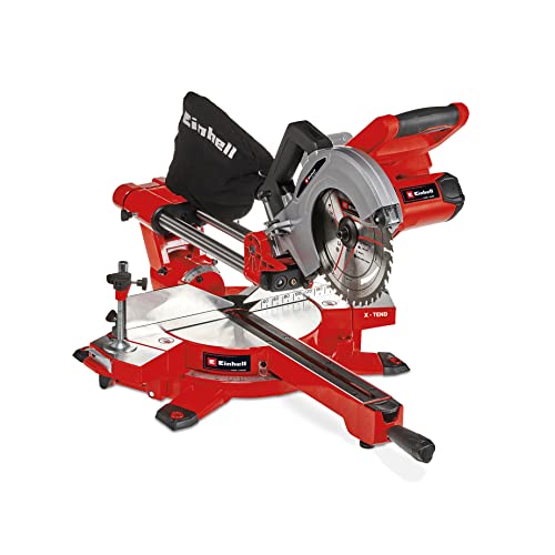 Einhell Akku-Zug-Kapp-Gehrungssäge TE-SM 36/210 Li-Solo Power X-Change (36 V, max. 65 mm x 310 mm Schnitttiefe/-breite, Ø 210 mm Sägeblatt, neigbarer Sägekopf, Laser, ohne Akku) von Einhell