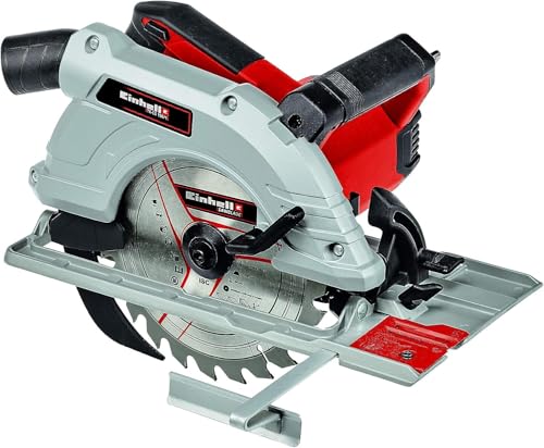 Einhell Handkreissäge TE-CS 190/1 (1.500 W, 5.500 min-1, werkzeuglose Einstellung, großer Griffbügel, Alu-Sägetisch, Spindelarretierung, inkl. Hartmetall-Sägeblatt) von Einhell