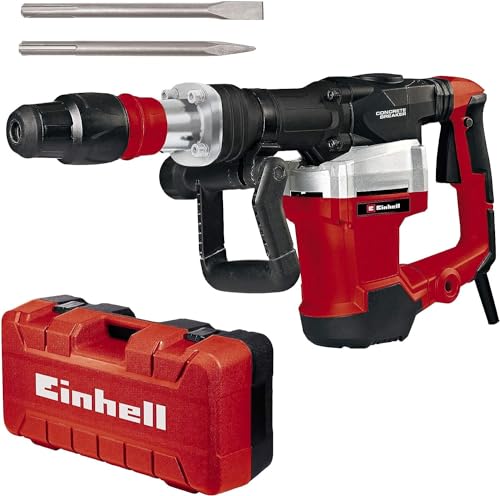 Einhell Abbruchhammer TE-DH 32 (1.500 Watt, 32 J Einzelschlagstärke, SDS-max-Werkzeugaufnahme, schwingungsgedämpfter Hauptgriff + Softgrip, inkl. Spitz-/Flachmeißel + E-Box) von Einhell