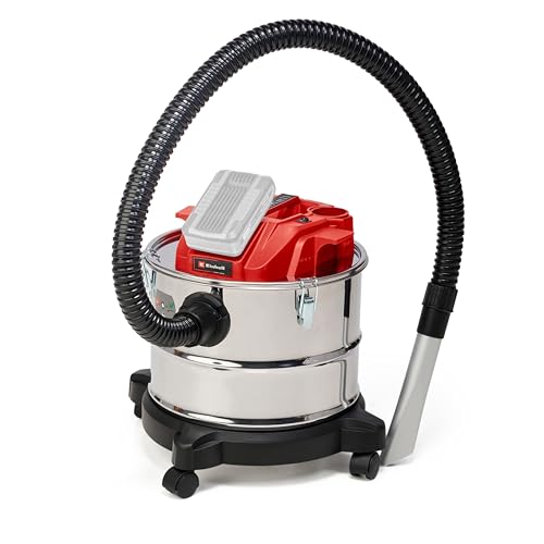 Einhell Akku-Aschesauger TE-AV 18/15 Li C-Solo Power X-Change (Li-Ion, 18V, 100 mbar Saugleistung, 15 l Auffangbehälter, Filterreinigungssystem, Lieferung ohne Akku & Ladegerät), Schwarz/Rot von Einhell