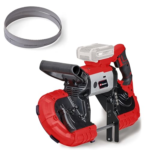 Einhell Akku-Bandsäge TE-MB 18/127 Li-Solo Power X-Change (18 V, 115 mm Schnitthöhe, 127 mm Schnittbreite, LED-Licht, inkl. 2x Sägeband für Metall, ohne Akku) von Einhell