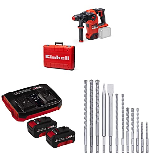 Einhell Akku-Bohrhammer HEROCCO 36/28 Power X-Change (36 V, 3.2 Joule, 4 Funktionen, Brushless, SDS plus, inkl. 2x 4,0 Ah Akku, Twincharger, Koffer und Bohr-/Meisselset) von Einhell