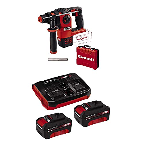 Einhell Akku-Bohrhammer HEROCCO 18/20 Power X-Change (Li-Ion, Bohren/Hammerbohren/Meißeln mit/ohne Fixierung, 2.2 J, bürstenloser Motor, SDS+, inkl. E-Box, 2x 3,0 Akku und Twincharger) von Einhell