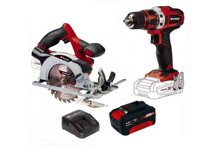 Einhell Akku-Bohrschrauber 18V Bohrschrauber TE-CD 18/40 Handkreissäge TE-CS 18/150 Akku 4 Ah Einhell Akku-Bohrschrauber 18V Bohrschrauber TE-CD 18/40 Handkreissäge TE-CS 18/150 Akku 4 Ah von Einhell