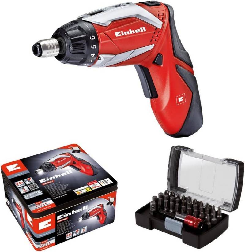 Einhell Akku-Bohrschrauber Akkuschrauber Set TE-SD 3,6 Li- 3,6 V,3.5 Nm 1,5 Ah, 32 tlg. Bitset von Einhell
