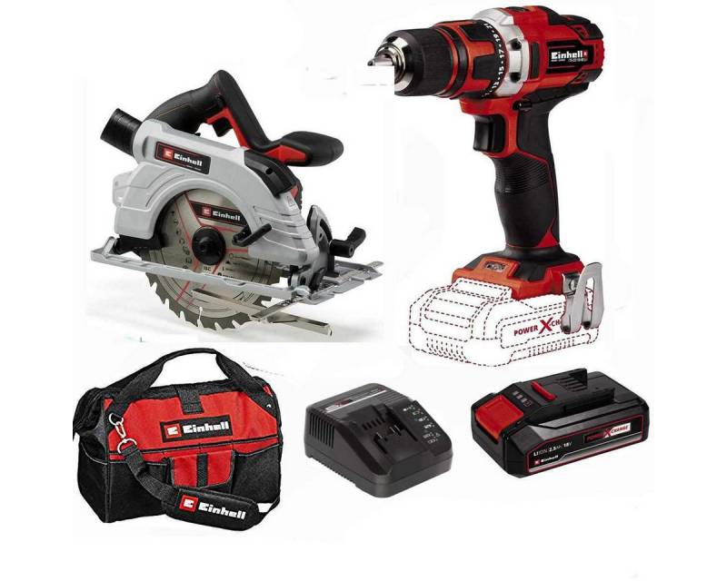 Einhell Akku-Bohrschrauber Bohrschrauber, Handkreissäger, Akku 2.5 Ah Ladegerät, Tasche Einhell Akku-Bohrschrauber Bohrschrauber, Handkreissäger, Akku 2.5 Ah Ladegerät, Tasche von Einhell