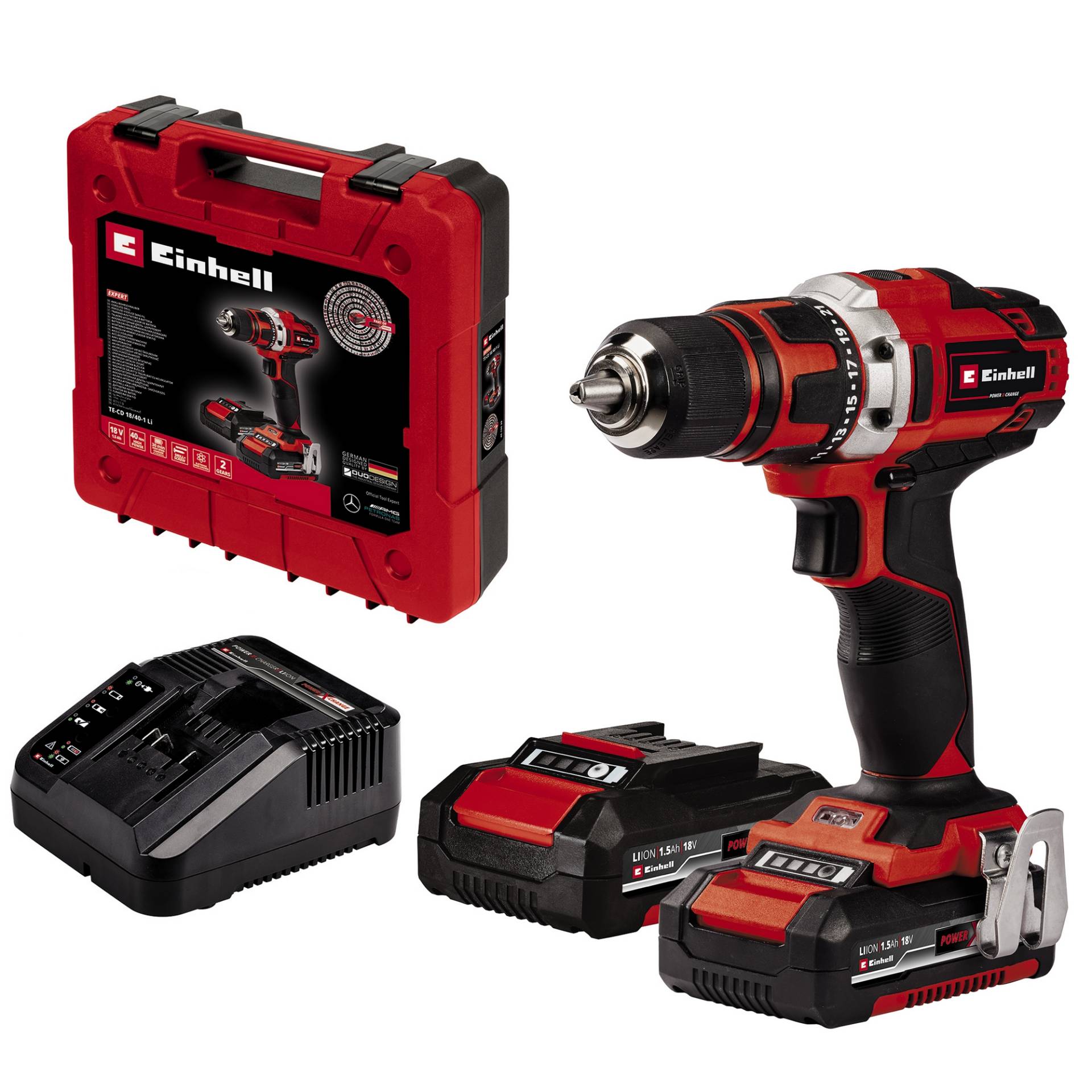 Einhell Akku-Bohrschrauber 'TE-CD 18/40-1 Li' mit 2 x 1,5 Ah Akku Einhell Akku-Bohrschrauber 'TE-CD 18/40-1 Li' mit 2 x 1,5 Ah Akku von Einhell