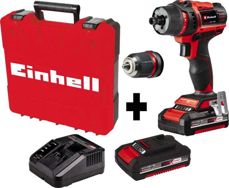 Einhell Akku-Bohrschrauber TE-CD 18/45 Li inkl. 2 x 2,0 Ah & Schnellladegerät von Einhell