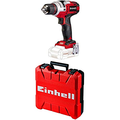 Einhell Akku Bohrschrauber TE-CD 18 Li E Solo Power X-Change (Lithium Ionen, 18 V, 2 Gang, 47 Nm) + Koffer E-Box S35 (für universelle Aufbewahrung von Werkzeug und Zubehör) von Einhell