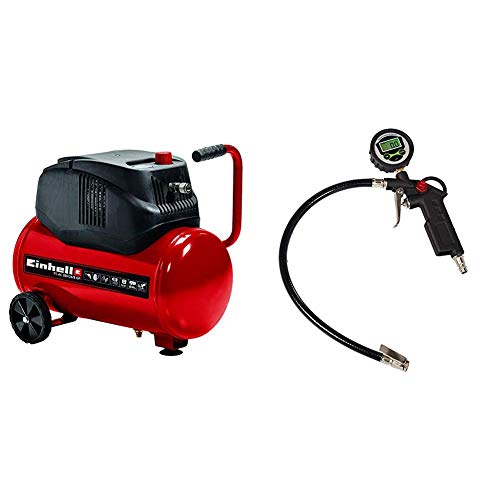 Einhell Kompressor TC-AC 200/24/8 OF (1.200 W., max. 8 bar, Druckminderer, öl-/servicefreier Motor, 24 l-Tank, Rückschlag-/Sicherheitsventil, inkl. Reifenfüllmesser) von Einhell