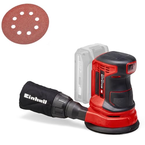 Einhell Akku-Exzenterschleifer TE-RS 18 Li-Solo Power X-Change (Lithium-Ionen, Drehzahl-Elektronik, Mikro-Kletthaftung, inkl. 1x Schleifpapier P80, ohne Akku und Ladegerät) von Einhell