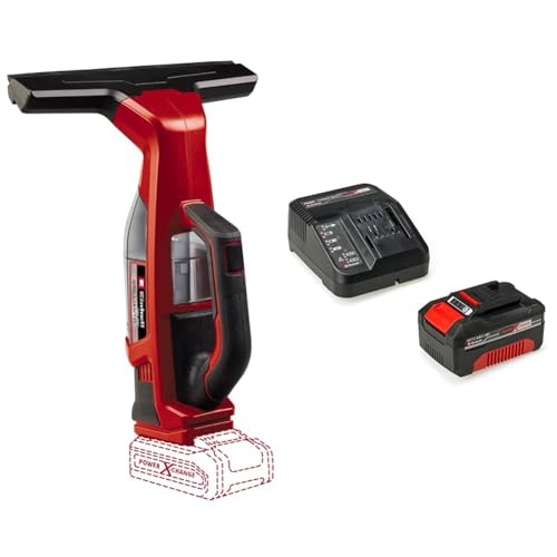 Einhell Akku-Fensterreiniger BRILLIANTO Power X-Change (18 V, 28 cm lange Saugdüse, streifenfreie Reinigung, inkl. Sprühflasche mit Mikrofasertuch, 4,0 Ah Akku und Ladegerät) von Einhell