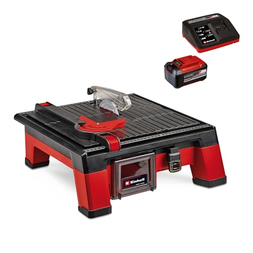 Einhell Akku-Fliesenschneider TE-TC 18/115 Li Power X-Change (Li-Ion, 18 V, max. 3.800 min-1, inkl. 115 mm Trennscheibe, inkl. 5,2 Ah Akku und Fastcharger) von Einhell