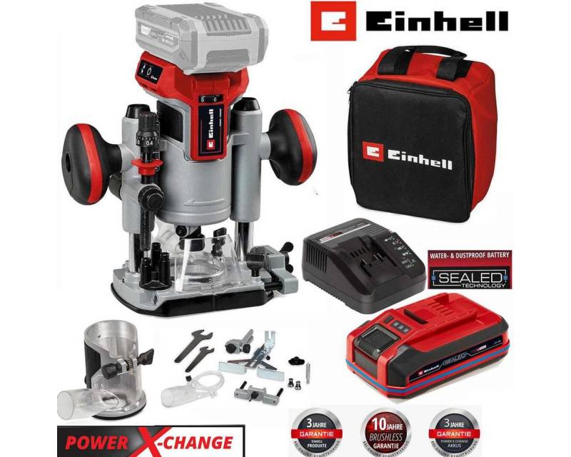 Einhell Akku-Fräse Professional 18V Oberfräsen-Kantenfräsen-Set TP-RO 18 SetL Akku 2.5 Ah von Einhell