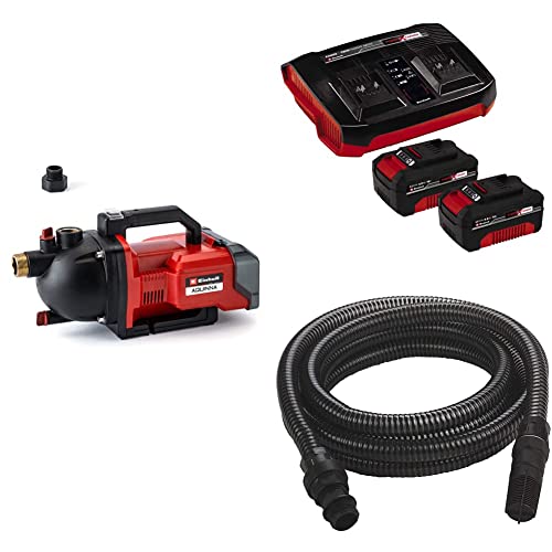 Einhell Akku-Gartenpumpe AQUINNA 36/30 Power X-Change (2 x 18V, 2-Stufen ECO-Schalter, Wasserablassschraube, Thermoschutz, Tragegriff, inkl. 2x 4,0 Ah Akku, Twincharger und 4 m Saugschlauch) von Einhell