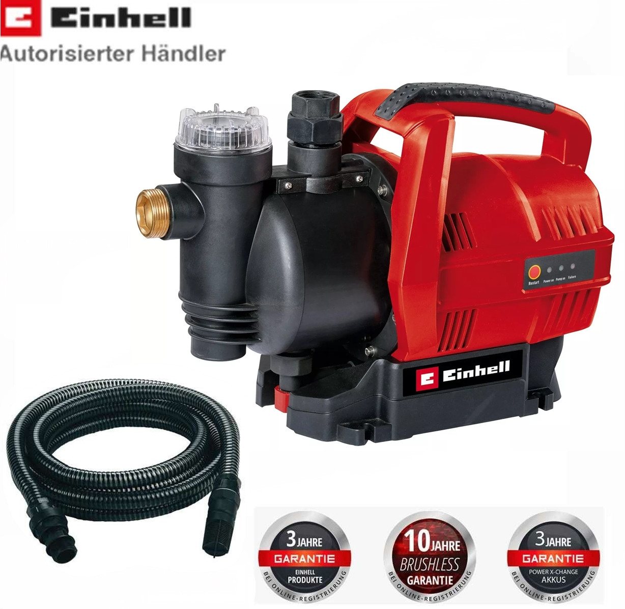 Einhell Akku-Gartenpumpe Hauswasserautomat GC-AW 6333, 3,6 bar Druck, 3300 l/h Saugschlauch 4m Einhell Akku-Gartenpumpe Hauswasserautomat GC-AW 6333, 3,6 bar Druck, 3300 l/h Saugschlauch 4m von Einhell