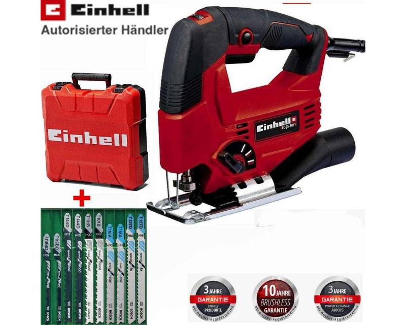 Einhell Akku-Gartenpumpe Stichsäge TC-JS Drehzahlelektronik,4x Pendelhub Koffer 10 Sägeblätter von Einhell