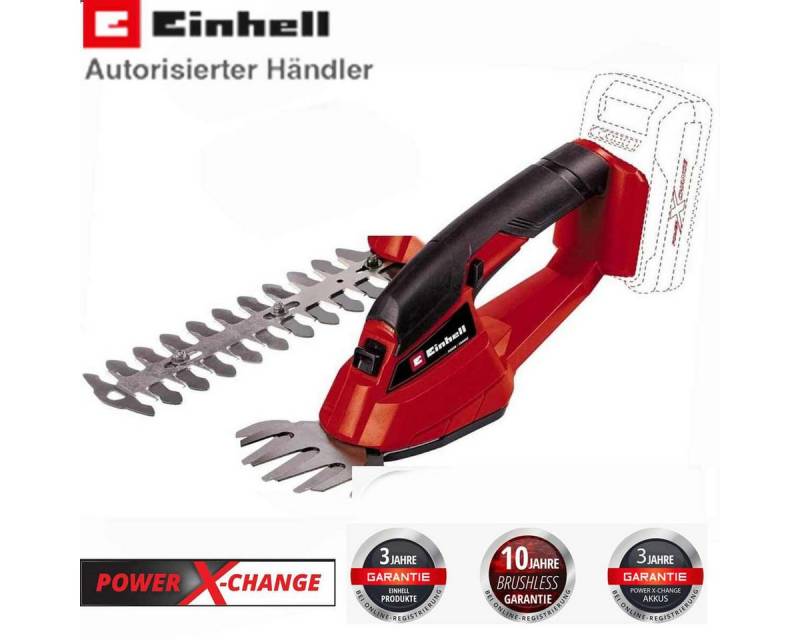 Einhell Akku-Gras- und Strauchscherenset Strauchschere GC-AGSS 18 Li- 18V mit 2.5 Ah Akku + Ladegerät von Einhell