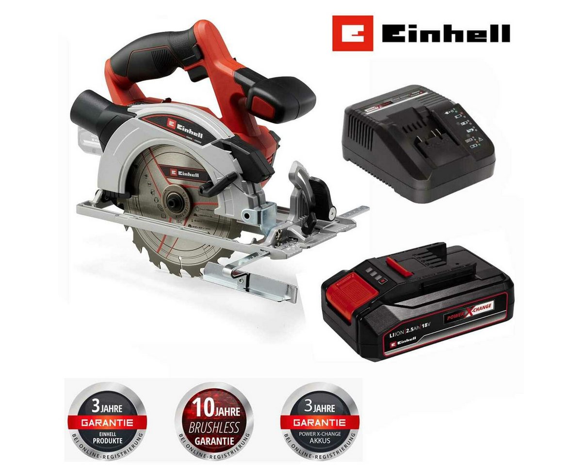 Einhell Akku-Handkreissäge Einhell Handkreissäge TE-CS 18/150 Li - 18V mit Akku 2.5 Ah, Ladegerät Einhell Akku-Handkreissäge Einhell Handkreissäge TE-CS 18/150 Li - 18V mit Akku 2.5 Ah, Ladegerät von Einhell