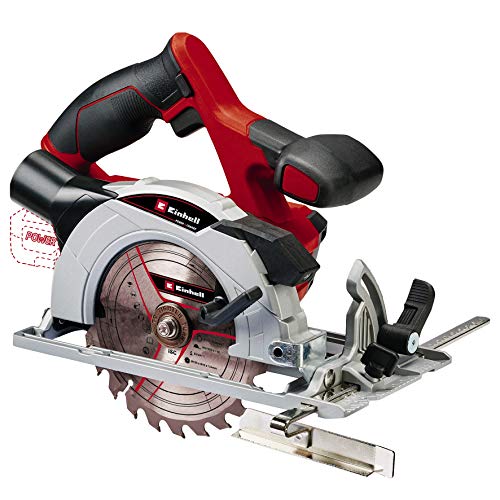 Einhell Akku-Handkreissäge TE-CS 18/150 Li-Solo Power X-Change (18 V, Li-Ion, Ø150 x Ø10 mm Sägeblatt, Schnitttiefe + Neigungswinkel werkzeuglos einstellbar, LEDs, ohne Akku und Ladegerät) von Einhell