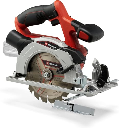 Einhell Akku-Handkreissäge TE-CS 18/150 Li-Solo Power X-Change (18 V, Li-Ion, Ø150 x Ø10 mm Sägeblatt, Schnitttiefe + Neigungswinkel werkzeuglos einstellbar, LEDs, ohne Akku und Ladegerät) von Einhell