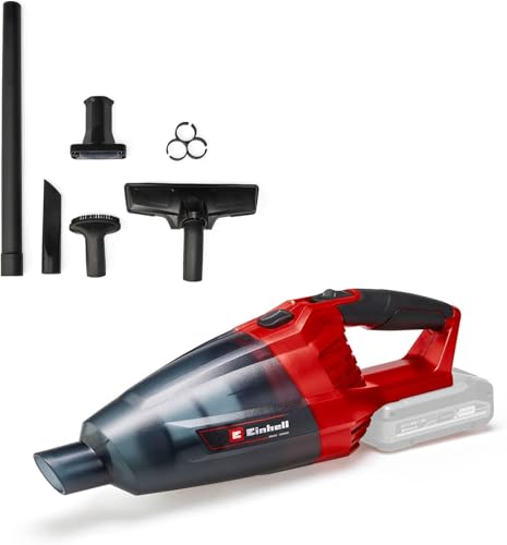 Einhell Akku-Handstaubsauger TE-VC 18 Li-Solo Power X-Change (Lithium-Ionen, 540 ml-Staubfangbehälter, inkl. 3 Düsen, Verlängerung, Wandhalterung, ohne Akku und Ladegerät), Schwarz, Rot von Einhell