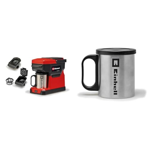 Einhell Akku-Kaffeemaschine TE-CF 18 Li-Solo Power X-Change (18 V, 240 ml Wasserbehälter, für Filterkaffee & Kaffeepads, Tragegriff, inkl. 2x Kaffeetasse mit Deckel, ohne Akku) von Einhell