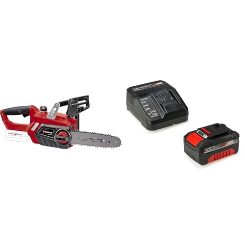 Einhell Akku-Kettensäge GE-LC 18/25 Li Power X-Change (18V, 25 cm Schwertlänge, Rückschlagschutz, Kettenfangbolzen, inkl. 4,0 Ah Akku und Ladegerät) von Einhell