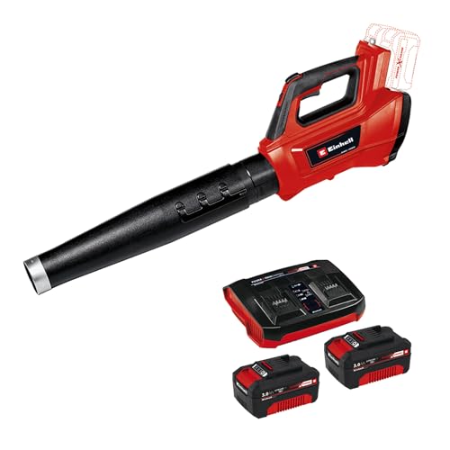 Einhell Akku-Laubbläser GE-LB 36/210 Li E Power X-Change (Li-Ion, 36 V, 816m³/h Blasleistung, Turboschalter, 3-stufiges + abnehmbares Rohr, inkl. 2x3 Ah Akku und Twincharger) von Einhell