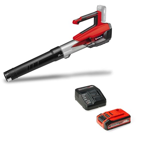 Einhell Akku-Laubbläser GP-LB 18/200 Li E Power X-Change (18V, Brushless, Drehzahlregulierung, Axialgebläse-Technologie, inkl. 4,0 Ah Akku und Ladegerät) von Einhell
