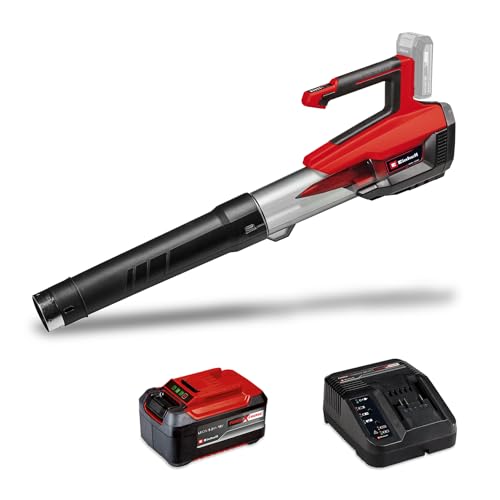 Einhell Akku-Laubbläser GP-LB 18/200 Li E Power X-Change (Li-Ion, 18V, bürstenloser Motor, Drehzahlregulierung, Axialgebläse-Technologie, inkl. 5,2 Ah Akku & Ladegerät) von Einhell