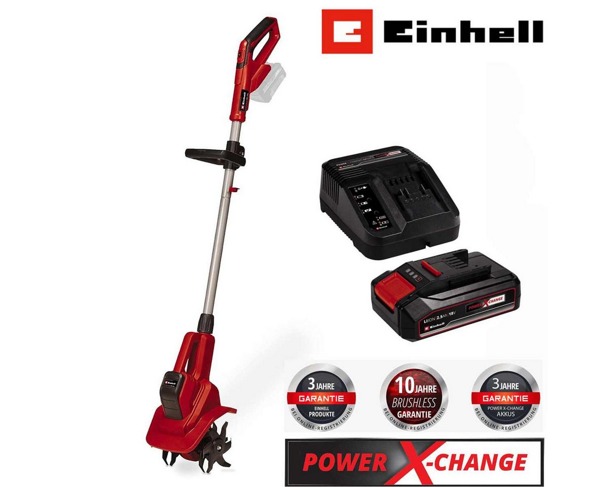 Einhell Akku-Motorhacke Akku-Bodenhacke GE-CR 18/20 Li E- 18V Akku 2.5 Ah / Ladegerät von Einhell