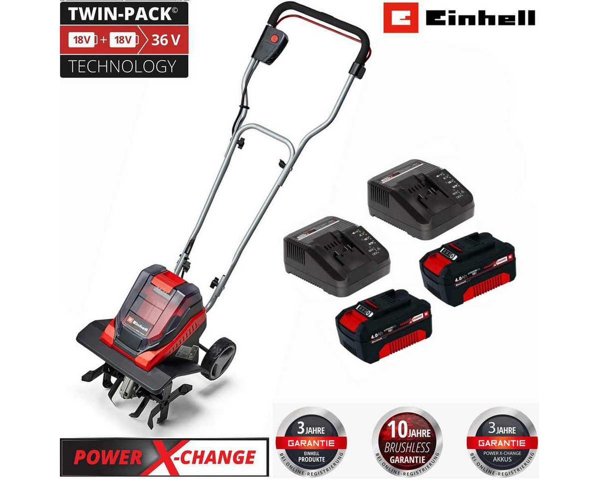 Einhell Akku-Motorhacke Bodenhacke GE-CR 30 Li-Akku 4.0 Ah 36V,(2 X 18V) Power X- Change von Einhell