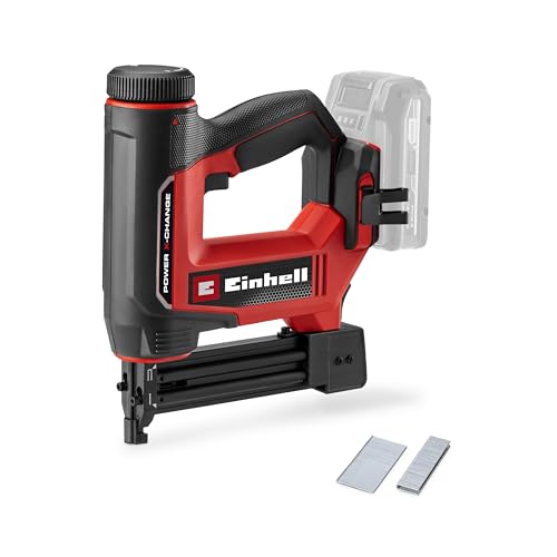 Einhell Akku-Nagler / -Tacker TE-CN 18/32 Li - Solo Power X-Change (18 V, 20 Schläge/min, max. 25 mm Klammern, max. 32 mm Nägel, inkl. je 300 Klammern & Nägel, ohne Akku) von Einhell