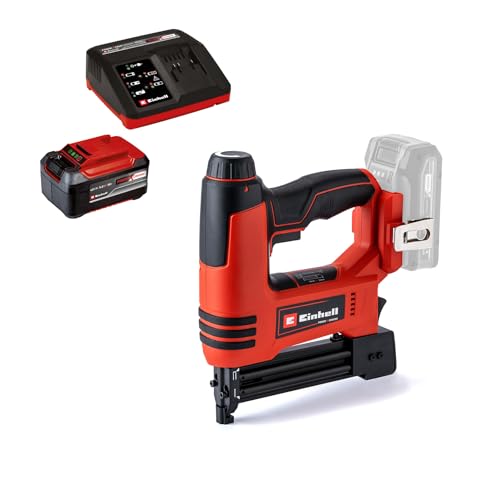 Einhell Akku-Nagler TE-CN 18 Li Power X-Change (Li-Ion, 18V, Tacker und Nagelpistole, max. 20 Schuss pro Minute, inkl. 300 Nägel, inkl. 300 Klammern, inkl. 5.2 Ah Akku und Ladegerät) von Einhell