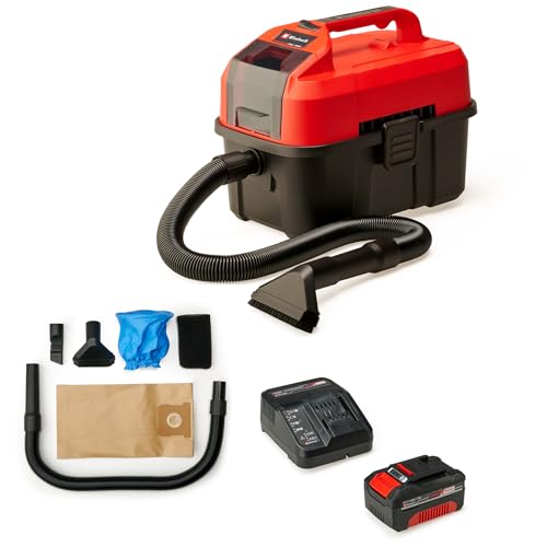 Einhell Akku-Nass-Trockensauger TE-VC 18/10 Li Power X-Change (10 Liter Tank, inkl. 2 m-Schlauch, Fugen-/Bürstendüse + Polster-/Universaldüse, inkl. 4,0 Akku und Ladegerät) von Einhell