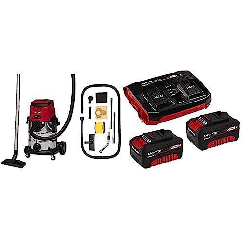 Einhell Akku-Nass-Trockensauger TE-VC 36/25 Li S Power X-Change (Li-Ion, 36 V, ECO/BOOST-Mode, 150 mbar Saugleistung, Edelstahlbehälter 25l, inkl. 2x 3 Ah Akku und Twincharger) von Einhell