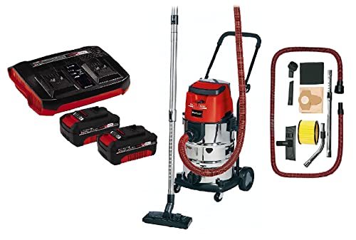 Einhell Akku-Nass-Trockensauger TE-VC 36/30 Li S Power X-Change (Li-Ion, 36 V, ECO/BOOST-Mode, Edelstahlbehälter 30 l, inkl. Schlauch, 2x 4 Ah Akku und Twincharger) von Einhell