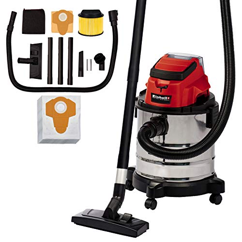 Einhell Akku Nass und Trockensauger TC-VC 18/20 Li S Solo Power X-Change + Vliesbeutel 25 Liter von Einhell