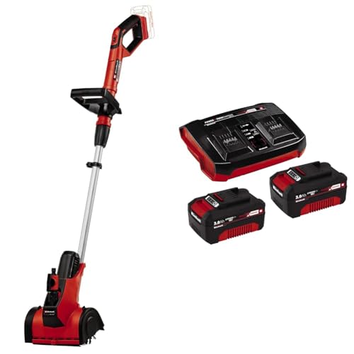 Einhell 3424200 Akku-Oberflächenbürste PICOBELLA Power X-Change (Li-Ion, 18V, 215 mm Arbeitsbreite, Gartenschlauchanschluss, inkl. Bürste MEDIUM, 2x 3 Ah Akku und Twincharger) von Einhell