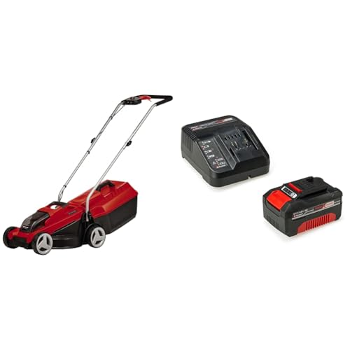 Einhell Akku-Rasenmäher GE-CM 18/32 Li Power X-Change (Li-Ion, 18 V, 32 cm Schnittbreite, Brushless Motor, 3-stufige axiale Schnitthöhenverstellung 30-70 mm, inkl. 4,0 Ah Akku und Ladegerät) von Einhell