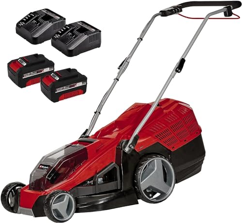 Einhell Akku-Rasenmäher GE-CM 36/43 Li M Kit Power X-Change (36 V, 43 cm Schnittbreite, bis 600 m², Brushless, Mulchfunktion, inkl. 2x 4,0 Ah PXC-Akku und 2x Ladegerät) von Einhell