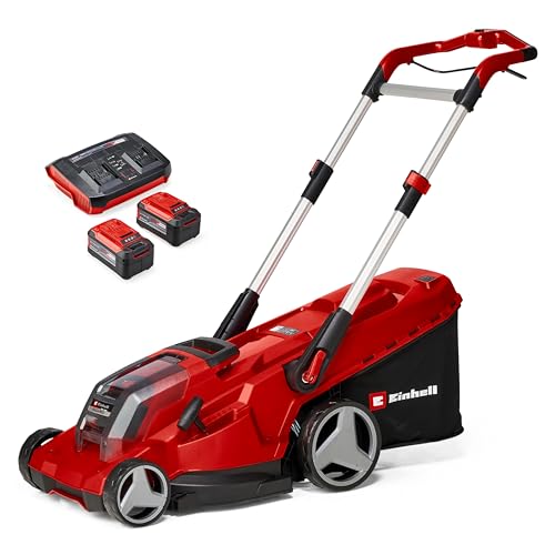 Einhell Akku-Rasenmäher RASARRO 36/42 Kit Power X-Change (36V, 42 cm Schnittbreite, bis 725 m², Brushless, 50L Fangkorb, Mulchfunktion, inkl. 2x 5,2Ah + 1x Twincharger) von Einhell