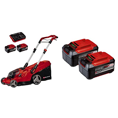 Einhell Akku-Rasenmäher RASARRO 36/42 Kit Power X-Change (36V, 42 cm Schnittbreite, bis 725 m², Brushless, 50L Fangkorb, Mulchfunktion, inkl. 4X 5,2 Ah Akku + Twincharger) von Einhell