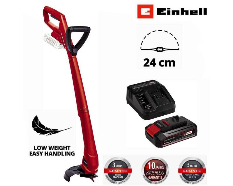 Einhell Akku-Rasentrimmer Rasentrimmer GC-CT 18/24 Li P 18V PXC+Akku 2.5 Ah/Iadegerät +20 Messer von Einhell