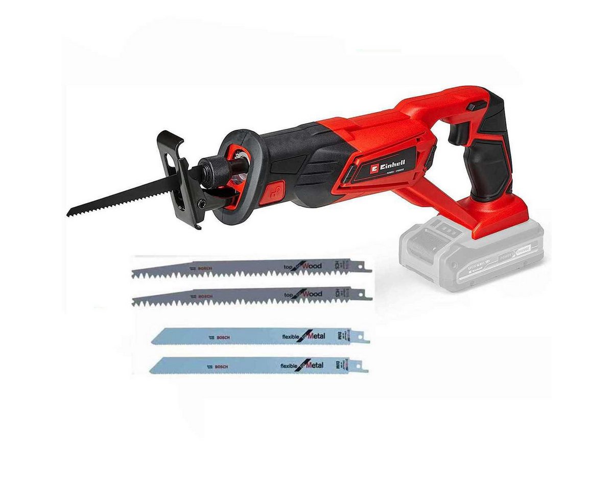 Einhell Akku-Säbelsäge Einhell Akku-Universalsäge TE-AP 18/22 Li-Solo + 4 Bosch Sägeblätter von Einhell