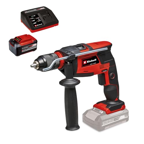 Einhell Akku-Schlagbohrmaschine TE-ID 18 Li Power X-Change (Li-Ion, 18 V, 1,5-13 mm Schnellspannbohrfutter, 13 mm Bohrleistung in Beton, Drehzahlelektronik, inkl. 5.2 Ah Akku und Ladegerät) von Einhell