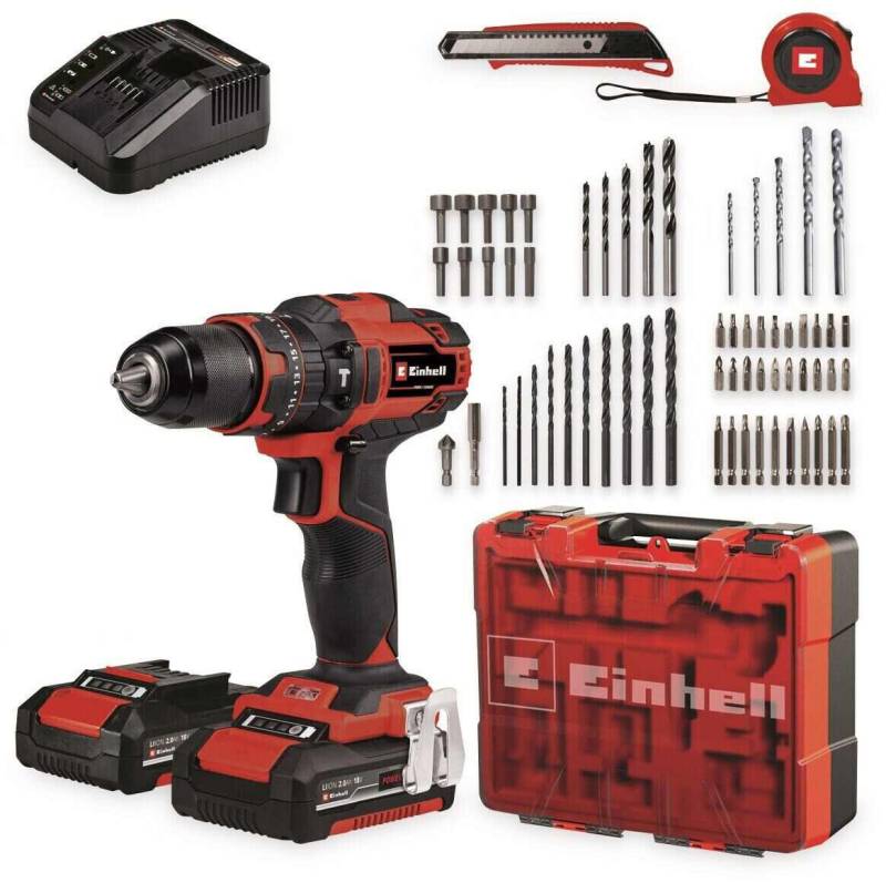 Einhell Akku-Schlagbohrschrauber Akku-Schlagbohrschrauber-Set TE-CD 18/40 Li-i +64tlg. 2 Akkus 18V Einhell Akku-Schlagbohrschrauber Akku-Schlagbohrschrauber-Set TE-CD 18/40 Li-i +64tlg. 2 Akkus 18V von Einhell
