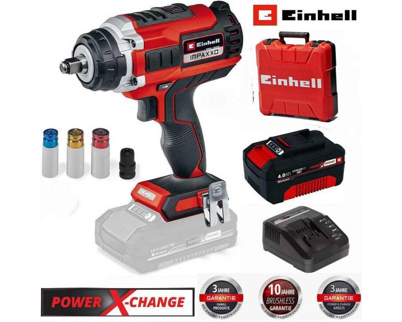 Einhell Akku-Schlagschrauber Schlagschrauber IMPAXXO 18/400 Akku 4.0 Ah 18V -Koffer 3-Gang, BL von Einhell