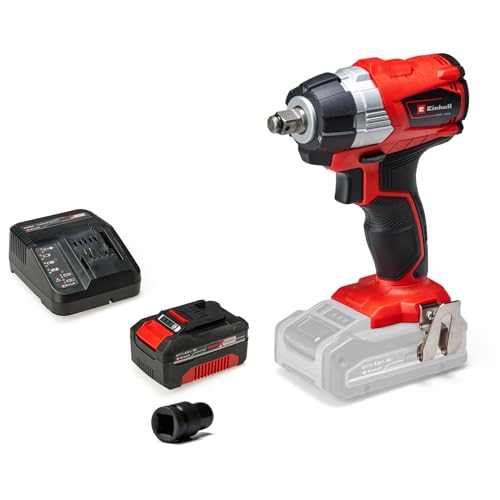 Einhell Schlagschrauber TP-CW 18 Li BL Power X-Change (Li-Ion, 18 V, 215 Nm, LED Licht, Kfz-geeignet, Bit-Adapter zum Schrauben, inkl. 4,0 Ah Akku und Ladegerät) von Einhell